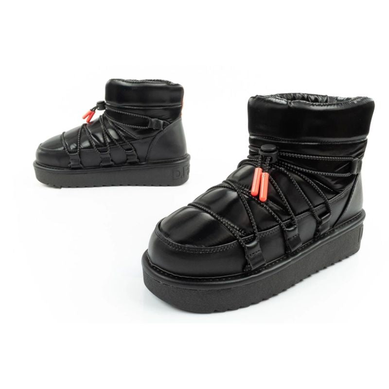 D.Franklin women's snow boots winter fashionable insulated ankle boots black D.Franklin