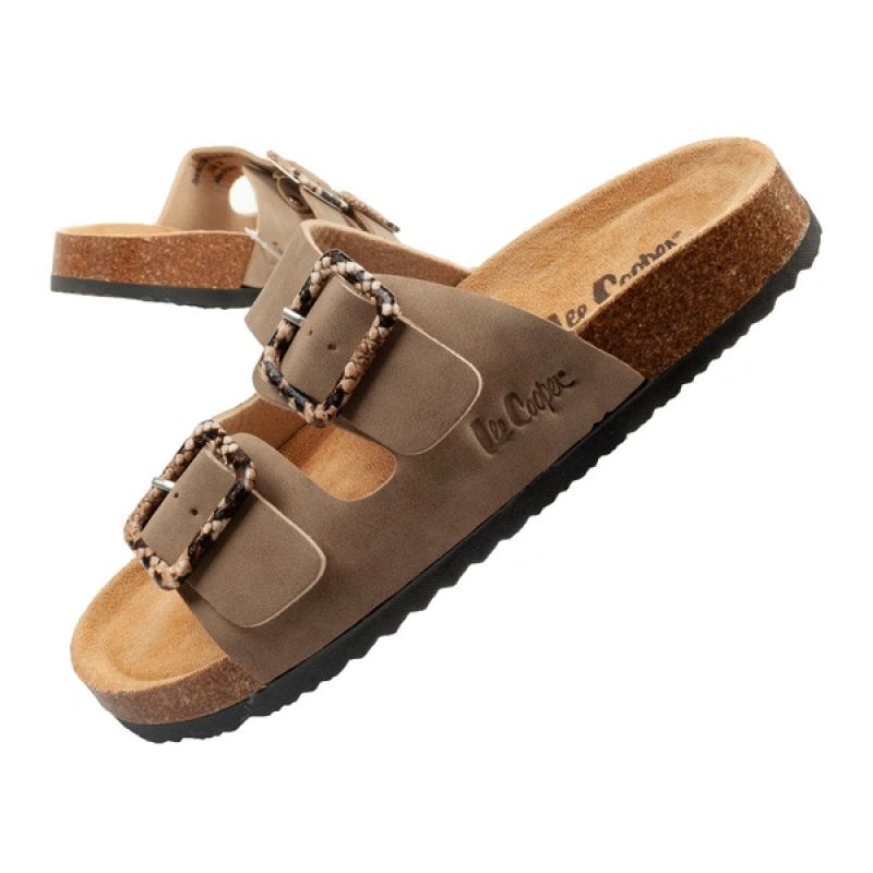 Lee Cooper women's slip-on shoes, khaki, comfortable, lightweight