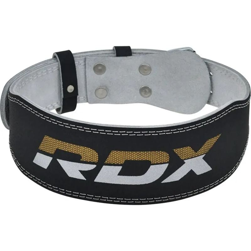 4" GOLD LEATHER BODYBUILDING BELT FOR EXERCISES - RDX S RDX - Pozostałe Your Sports Performance