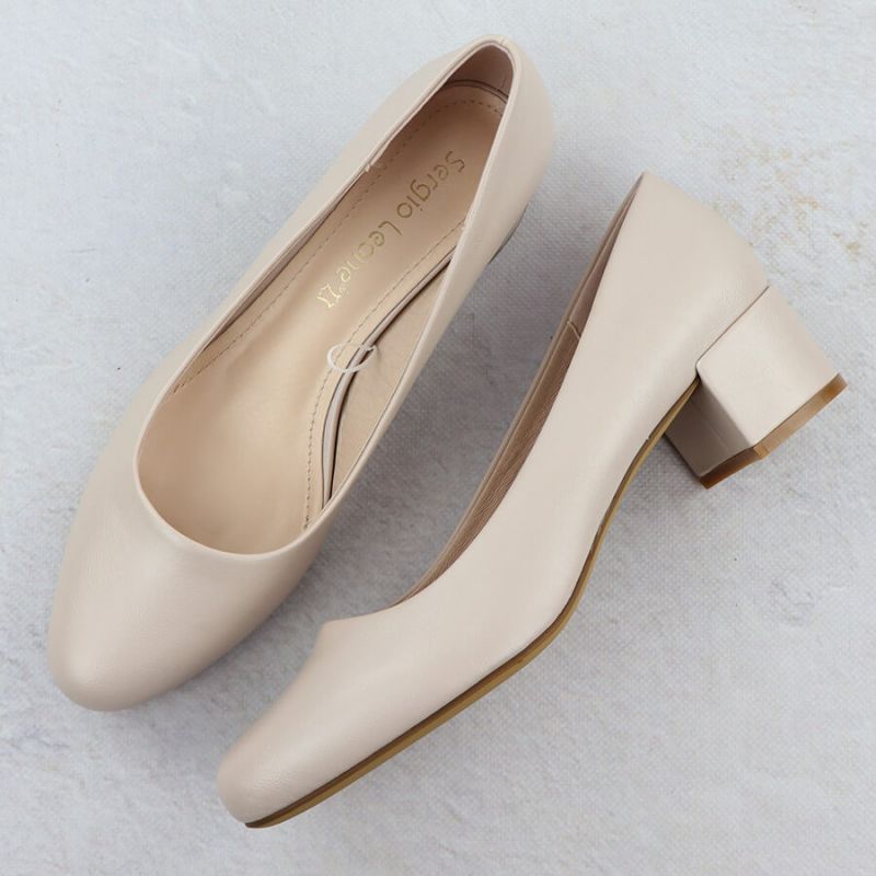 Beige Sergio Leone PB291 block heel pumps To be categorized Your Sports Performance