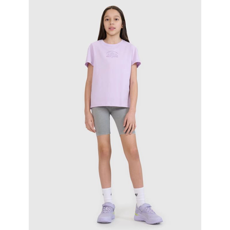 Girls' regular printed T-shirt 4F 4FJWSS25TTSHF1871-52S *Kategoria tymczasowa Your Sports Performance