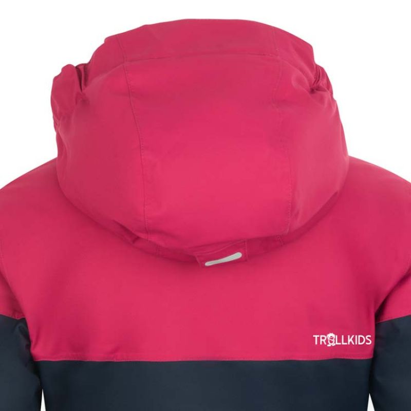 Trollkids Girls Hallingdal Jacket with Hood, Navy/Pink (223-114) In preparation Your Sports Performance