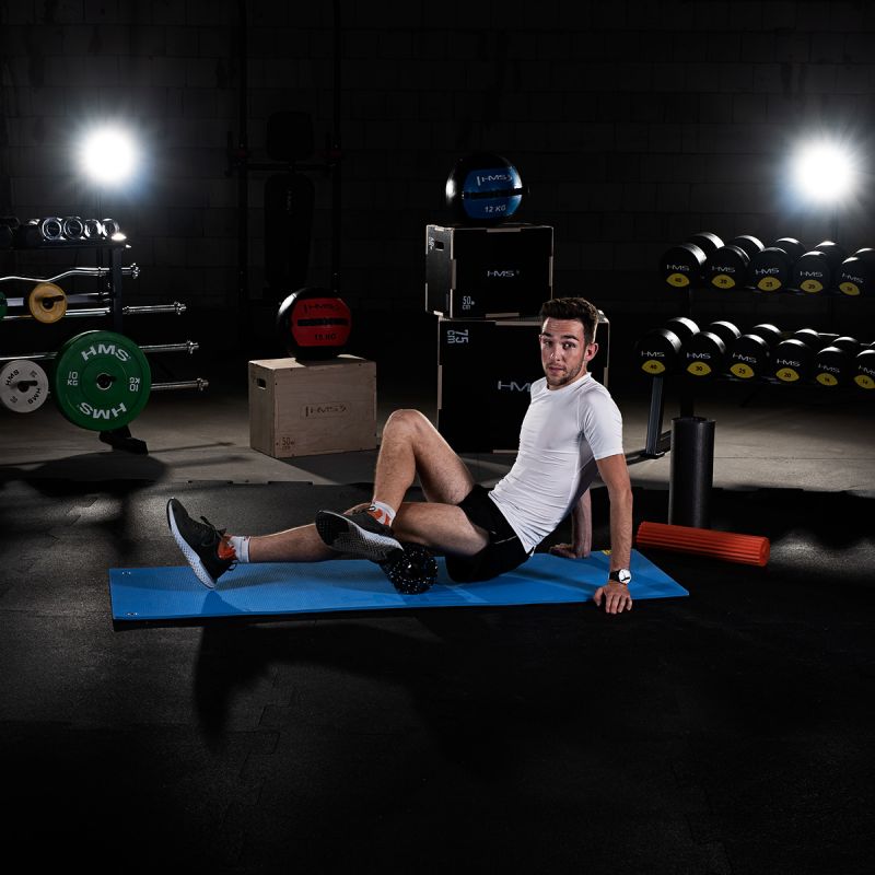 Club fitness mat with holes HMS Premium MFK03 blue-black