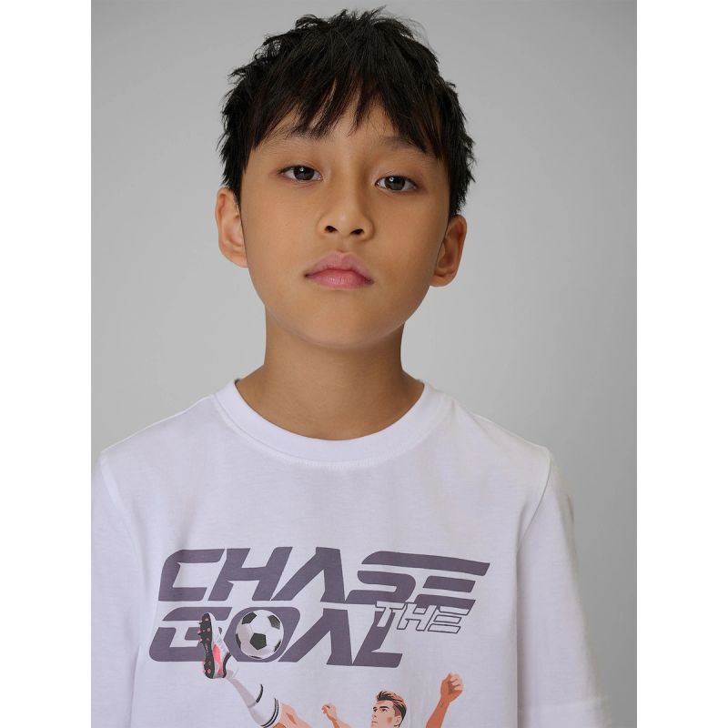 Boys' Regular-Fit Graphic T-Shirt 4F 4FJRAW26TTSHM4629-10S