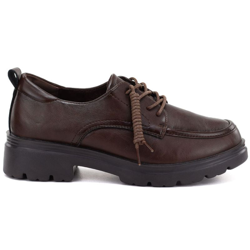 Jezzi JH03-3 women's brown leather shoes