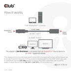 CLUB3D CAC-1088 Cable Adapter 0.21m DisplayPort HDMI Black Kable i adaptery/Adaptery, przejściówki Your Sports Performance