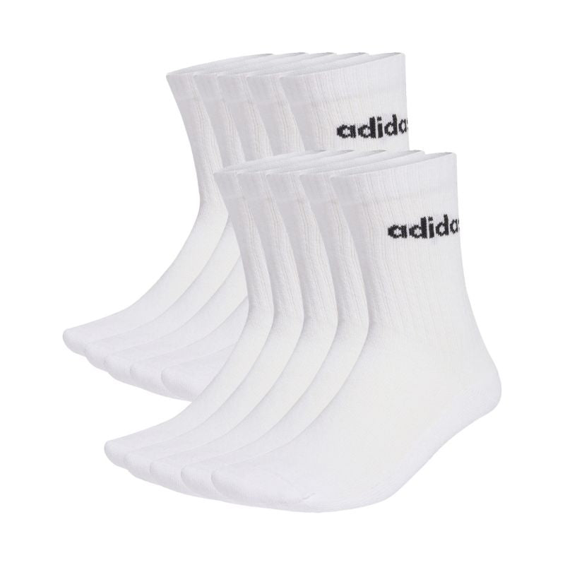 Adidas Cushioned Linear Crew Socks 10 Pairs White KF9091