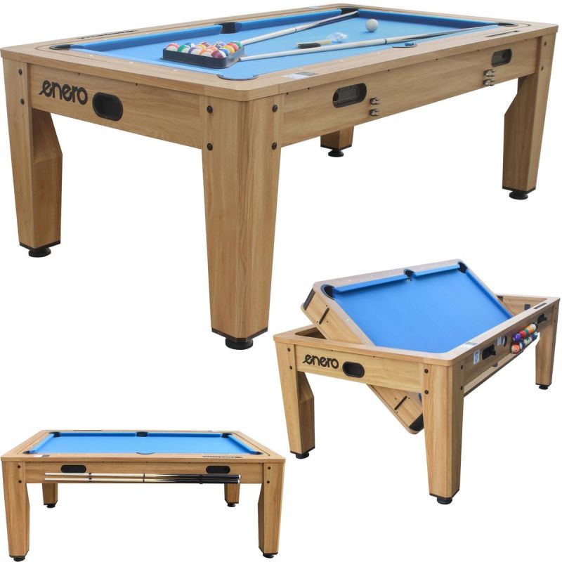4-IN-1 MULTIGAMING TABLE BILLIARDS TABLE TENNIS HOOK-UP DINING TABLE 214x121.6x81.3CM WOODEN ENERO Accessories Your Sports Performance