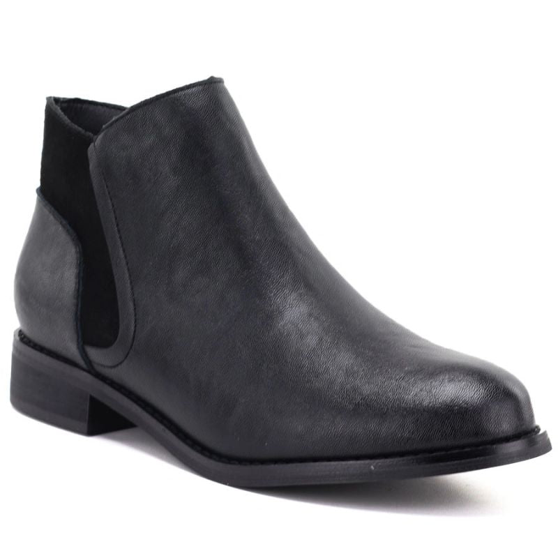 Women’s black lined leather ankle boots M.Daszyński SFY2648-1