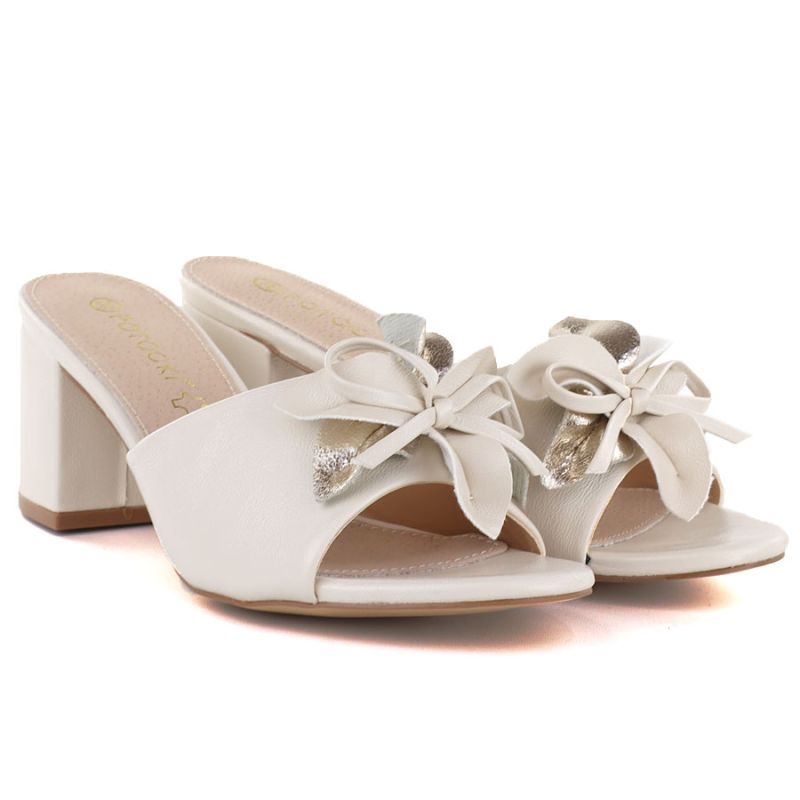 Women's beige flower-patterned flip-flops Potocki LE20336 Potocki