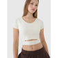 Women's crop top plain t-shirt 4F 4FRSS25TTSHF2695-11S *Kategoria tymczasowa Your Sports Performance