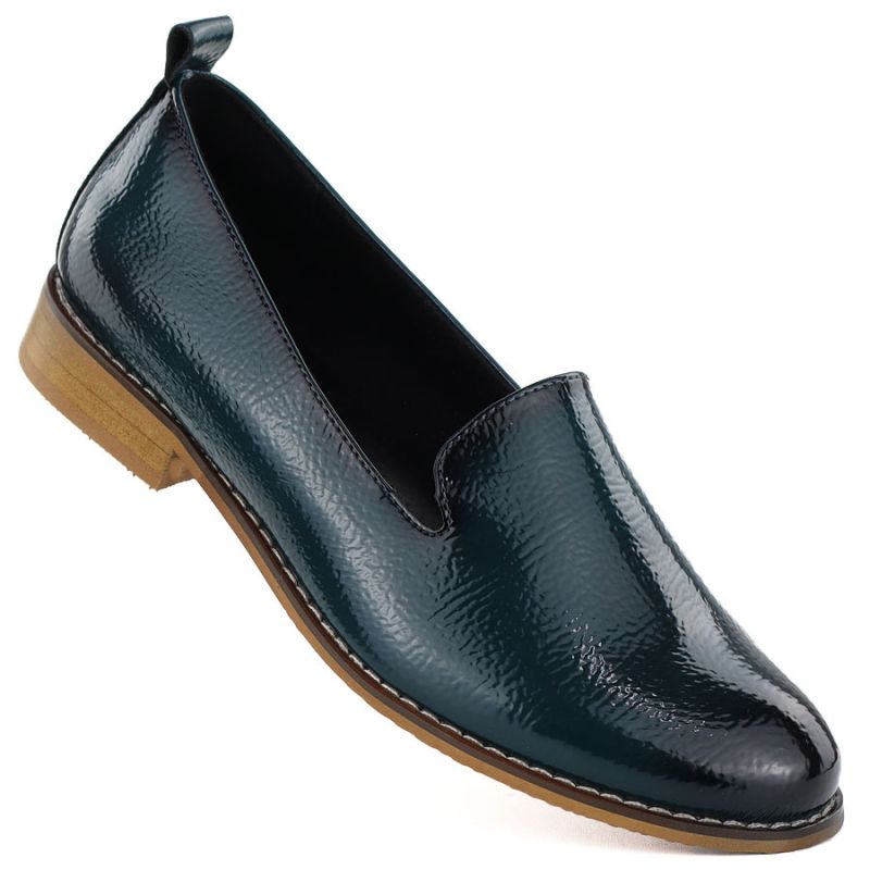 Women's patent leather shoes, navy blue, Potocki 19337 Potocki