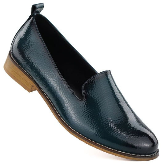 Women's patent leather shoes, navy blue, Potocki 19337 Potocki