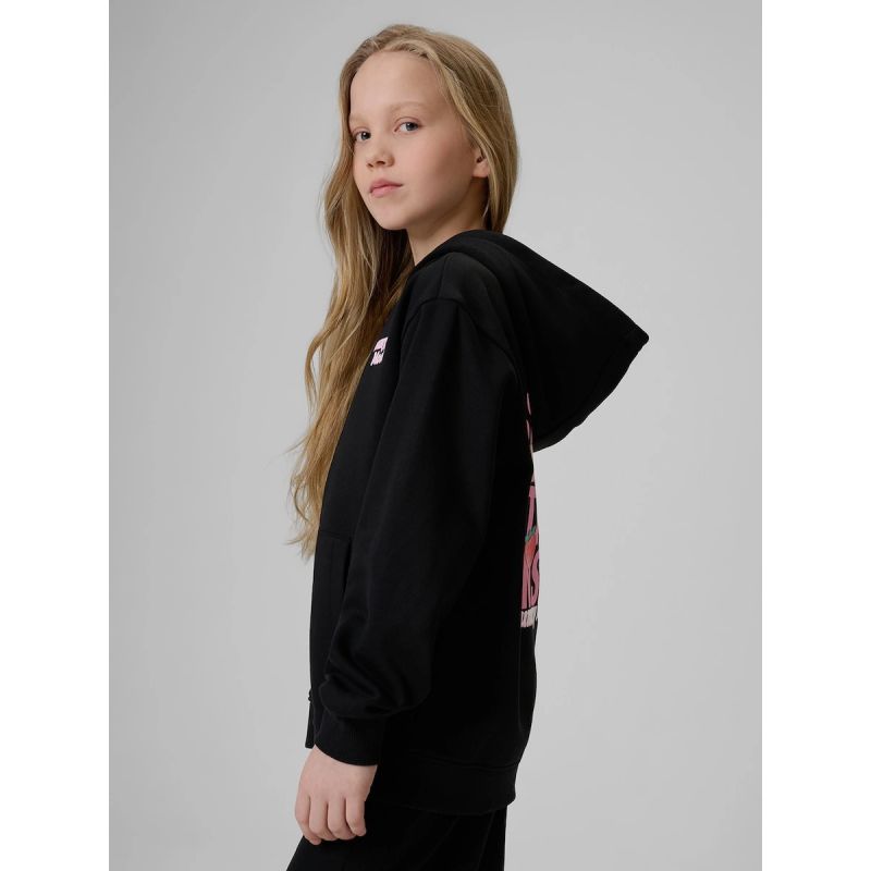 Girls' loose sweatshirt with hood 4F 4FJRSS26TSWSF2902-20S 4f