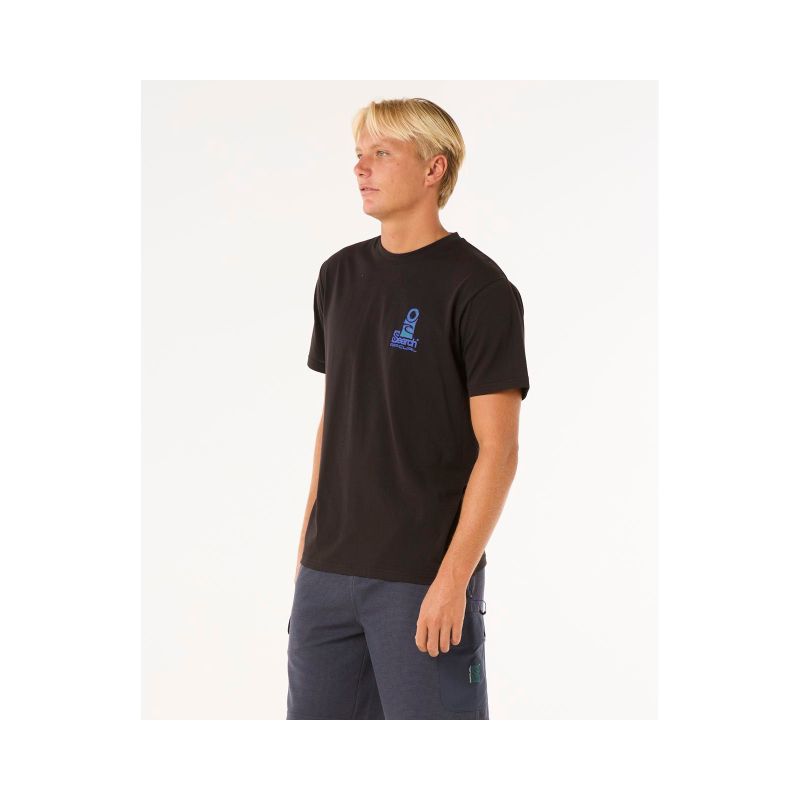 RIP CURL Vaporcool Search Stack Tee Black
