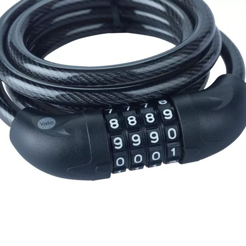 Steel bicycle cable with combination lock 10x1800mm Yale Essential Security Combination Cable Lock In preparation Your Sports Performance