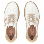 Women's leather suede platform shoes, white Filippo DP6776