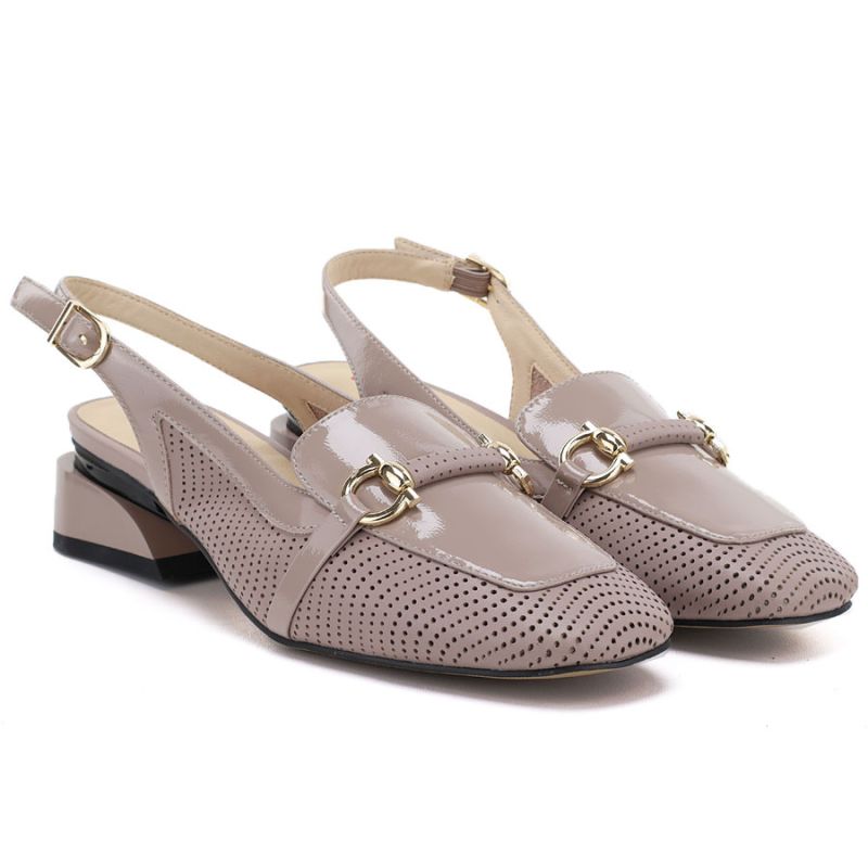 Women's patent leather sandals in beige Artiker 56C1996 Artiker