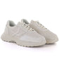 Women's leather sports shoes with openwork pattern, beige, Vinceza 41507 Vinceza