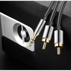 3.5mm Male to 2RCA Male Audio Cable 2m Black Kable i adaptery/Kable JACK i RCA(Cinch) Your Sports Performance