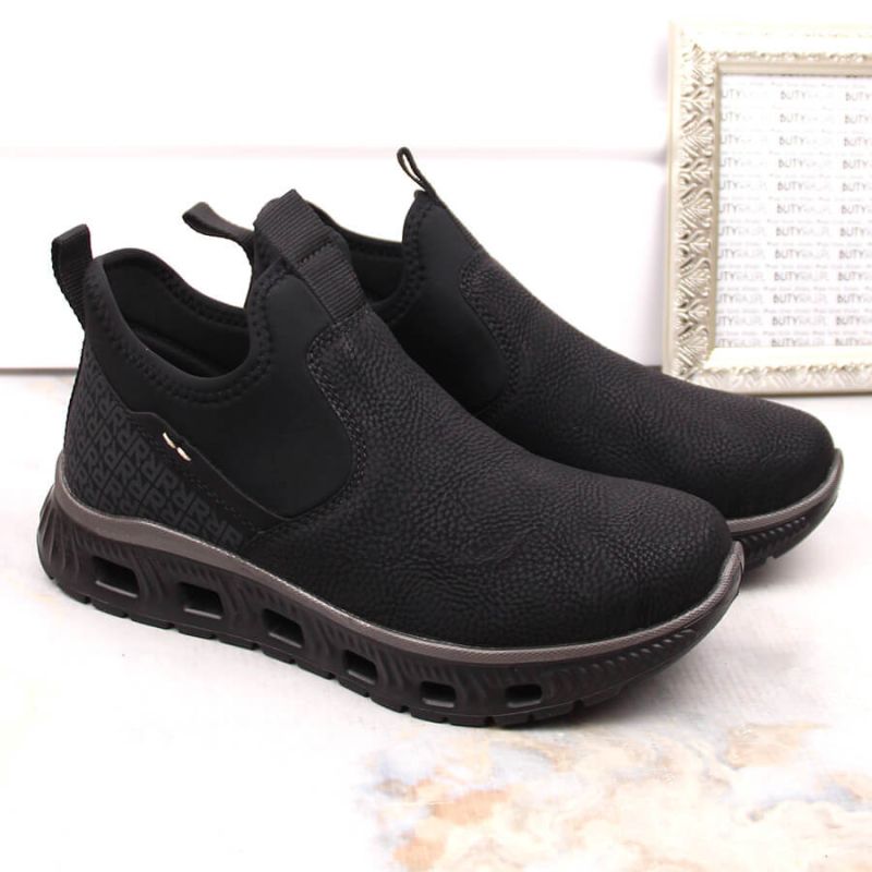 Rieker W RKR616 comfortable slip-on ankle boots, black Footwear/Lifestyle/Rieker Your Sports Performance