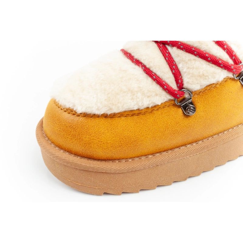 D.Franklin women's winter snow boots, fashionable fur lining, mustard color D.Franklin