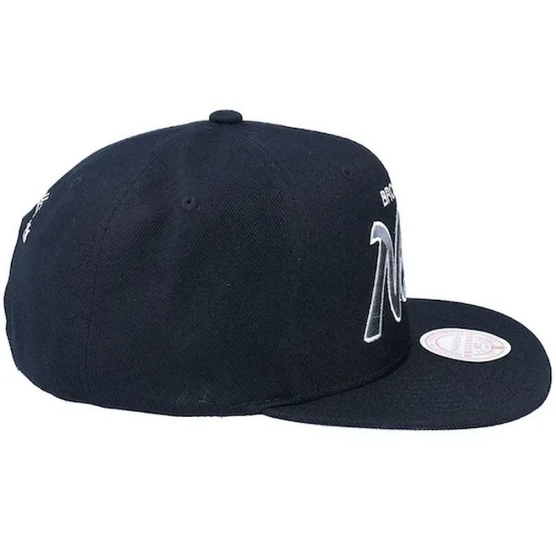Mitchell &amp; Ness NBA Brooklyn Nets Team Script 2.0 Snapback Nets Cap HHSS3280-BNEYYPPPBLCK Clothing/Basketball/Mitchell & Ness Your Sports Performance
