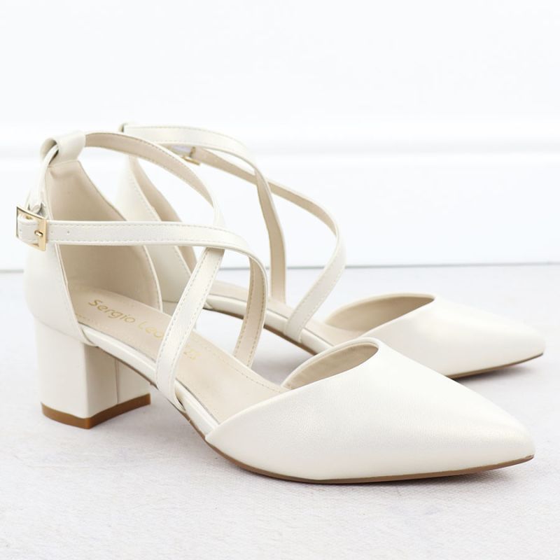 Women's pearl cream Sergio Leone SK-830 heeled sandals Footwear Your Sports Performance