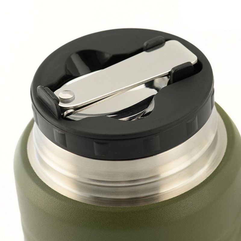 M-TAC Olive stainless steel lunch thermos with spoon, capacity 750 ml. AGD - Produkty/Termosy i kubki termiczne Your Sports Performance