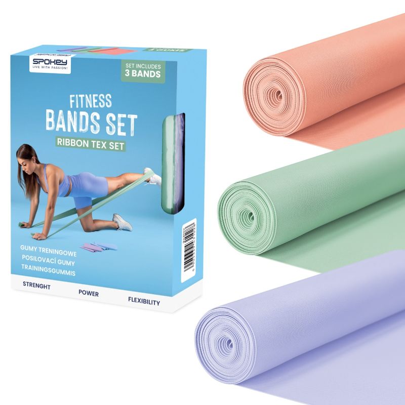 Set of 3 Spokey RIBBON TEX SET fitness bands In preparation Your Sports Performance