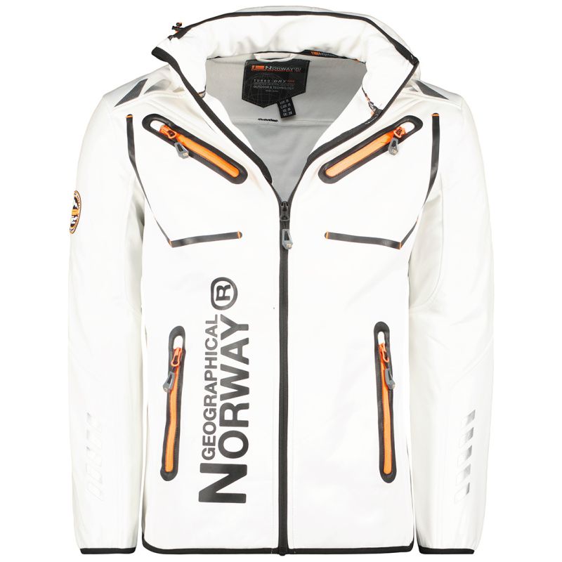 Men’s Softshell Jacket Geographical Norway RAINBOW MEN WHITE QUES 056 SIZE XL (WU1270H/GN-WHITE)