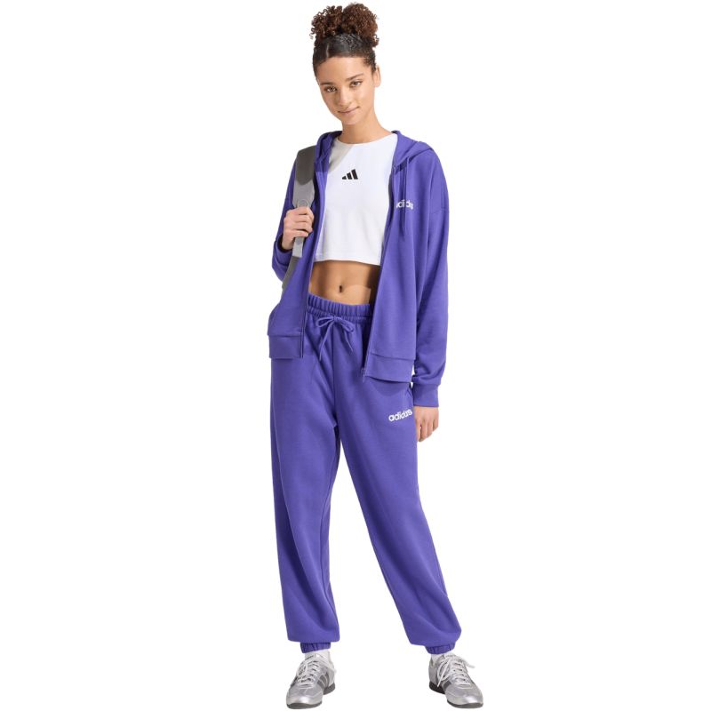 adidas Essentials Linear French Terry Cuffed Women's Pants Purple KF8363