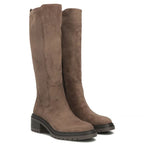 Women’s Taupe Suede Block-Heel Boots Filippo DKZ8310