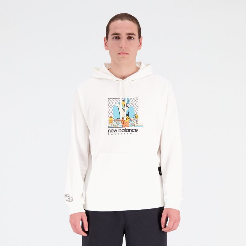 Sweatshirt New Balance Hoops French Terry Hoodie M NBMT31588SST Clothing/Lifestyle/New Era New Balance