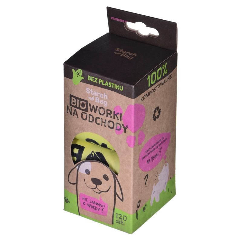 STARCH BAG - bio-bags for excrements - 8 x 15 pcs. Dla zwierząt/Na spacer (uniwersalne) Your Sports Performance