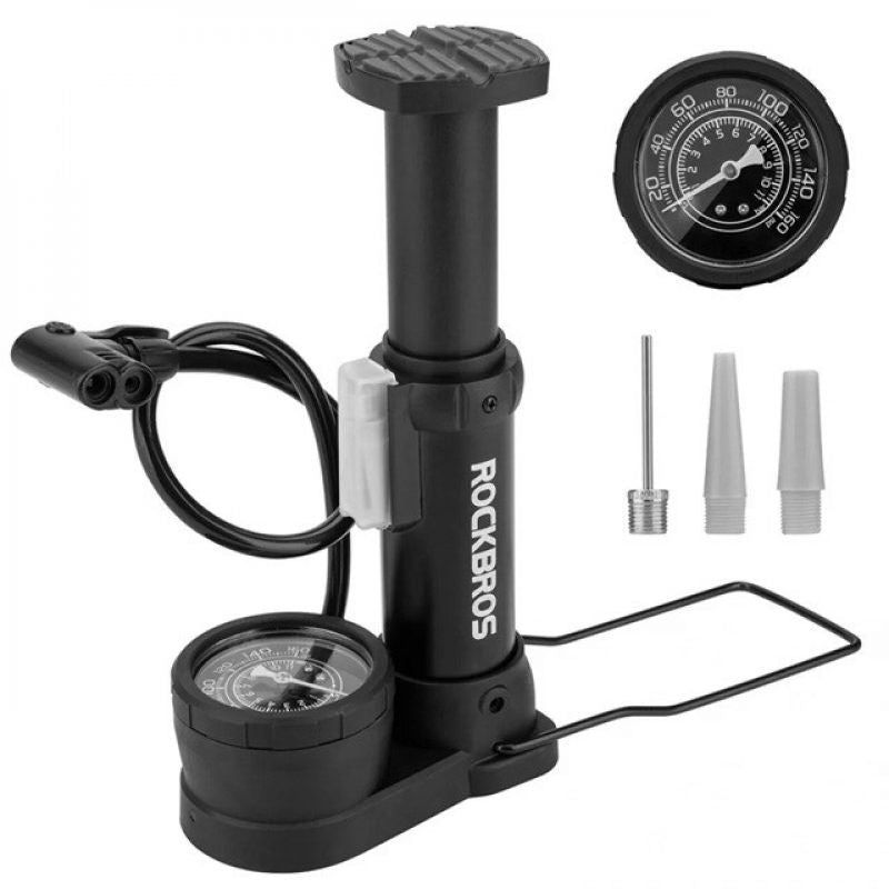 Rockbros 42610002001 Floor Bicycle Pump with Pressure Gauge - Black In preparation Your Sports Performance