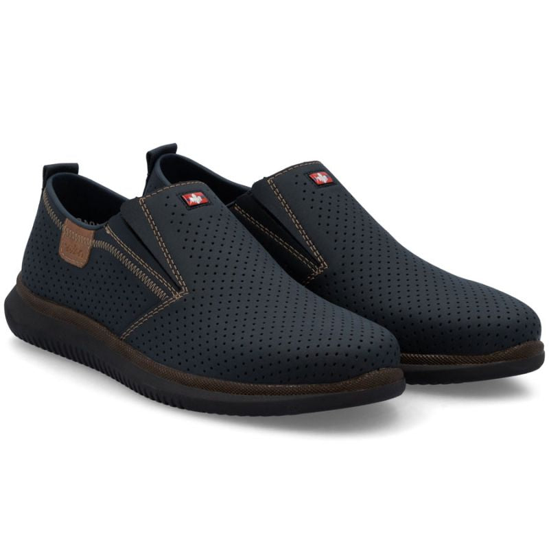 Men's navy blue slip-on shoes Rieker 10452-14 Rieker