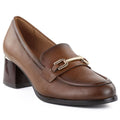 Women's brown high-heeled loafers, lords, Potocki SZ12784 To be categorized Your Sports Performance