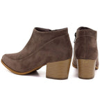 Women’s Short Beige Heeled Ankle Boots – M.Daszyński MR2624-2