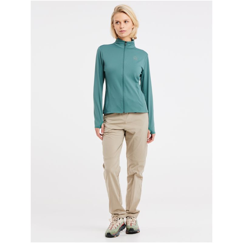 Women's Outdoor Full-Zip Sweatshirt PROTEST PRTPEEPAL, Green