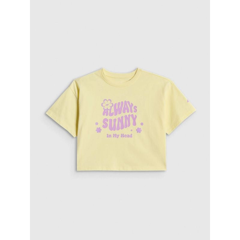 Loose T-shirt with a girl's print 4F 4FJRSS26TTSHF3908-72S