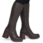 Women's insulated brown ankle boots with a block heel Rieker 58090-25