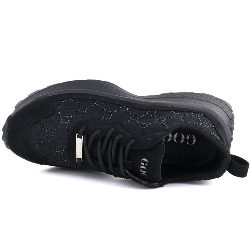Women's sneakers with mesh and rhinestones black Goe TT2N4041 Goe