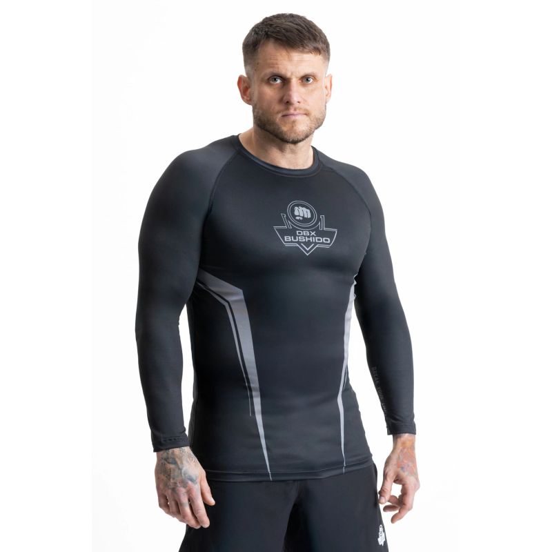 Gray long sleeve rashguard with DBX Bushido logo ODZIEŻ - Koszulki treningowe Your Sports Performance