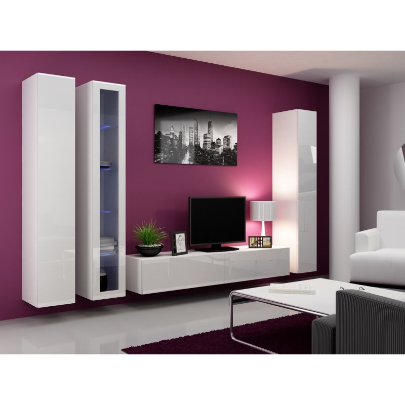 VIGO glass display cabinet '180' 180/40/30 white/white glazed Bufety i witryny/Bufety i witryny na drewnianej podstawie Your Sports Performance
