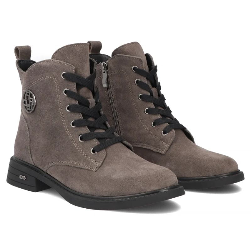 Women's leather ankle boots suede gray Filippo DBT7997