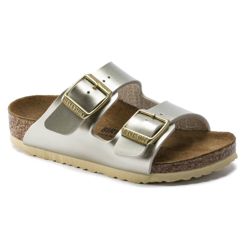 Birkenstock Arizona Kids Birko-Flor Electric Metallic Gold Narrow Girls' Flip-Flops (1014841) Footwear/Lifestyle/Brinkenstock/Klapki/chodaki Birkenstock