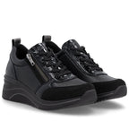 Women's wedge sneakers black Remonte Rieker D0T22-03