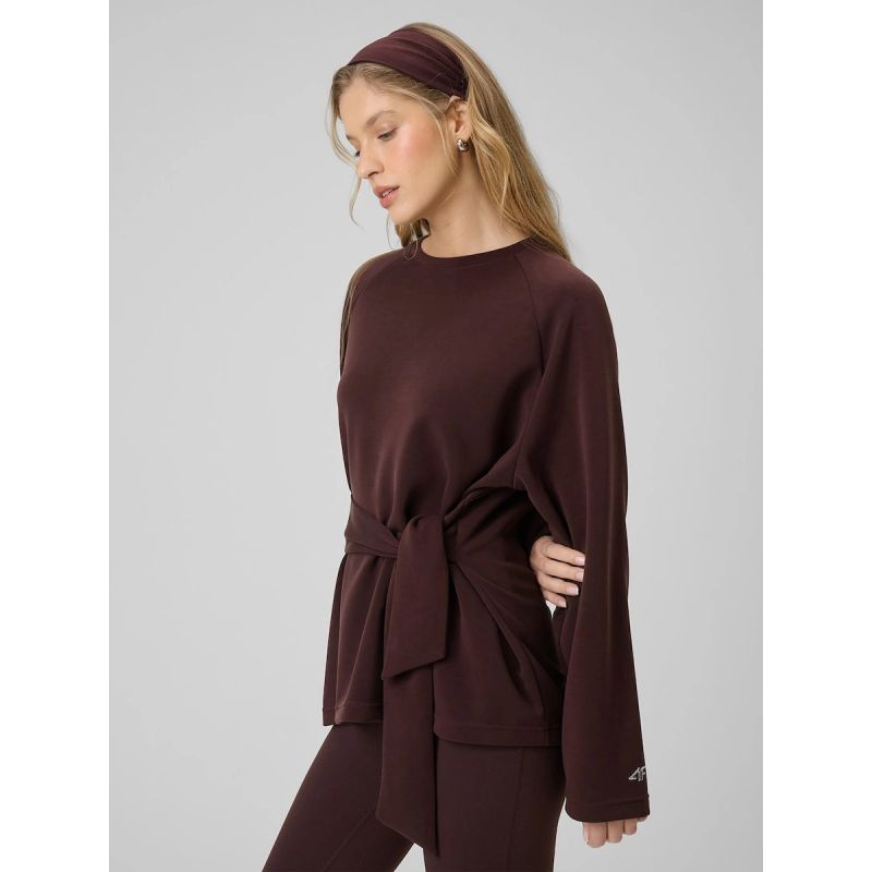 Women's regular sweatshirt with ties and modal 4F 4FRSS26TSWSF2784-80S