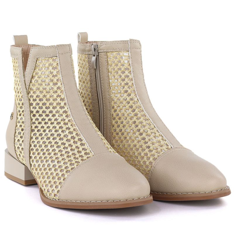 Beige mesh women's ankle boots M.Daszyński SA197-31 To be categorized Your Sports Performance